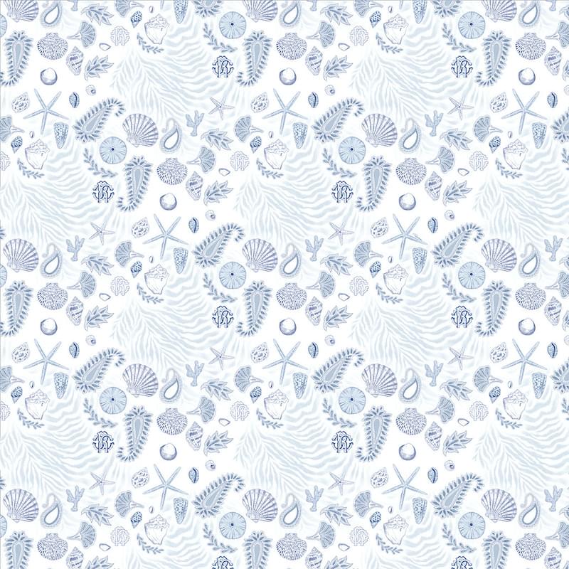 Roberto Cavalli Book 9 Conchiglie Blu 3м x 300см поверхность матовая