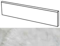 Плитка Roberto Cavalli Bright Pearl Battiscopa Snow Rett 8x80 см, поверхность матовая