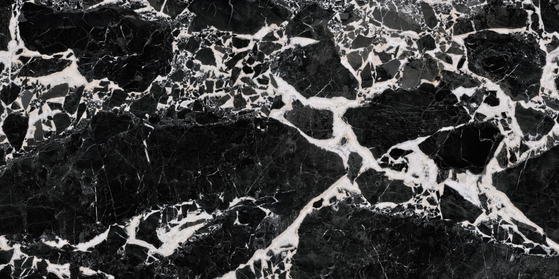 Плитка Romantic Cerama Porcelain Royal Black 90x180 см, поверхность полированная