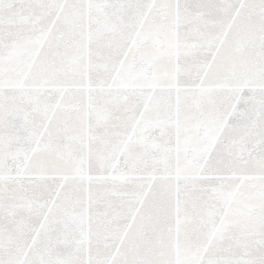 Rondine Ardesie White Mosaico Trapezio 30x30