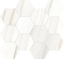 Плитка Rondine Canova Lasa White Mosaico Esagona 35x30.3 см, поверхность полированная