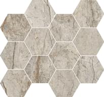 Плитка Rondine Canova Oxford Grey Mosaico Esagona 35x30.3 см, поверхность полированная