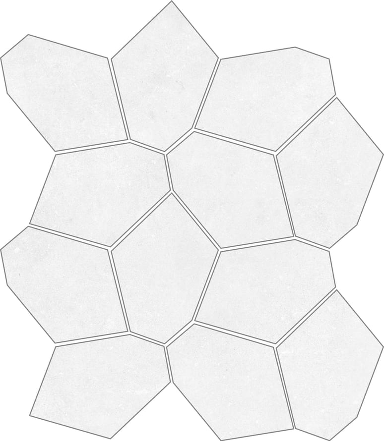 Rondine Concrete White Mosaico Piramide 30x30