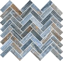 Плитка Rondine Inwood Blue Mosaico Spina 32x28.5 см, поверхность матовая, рельефная