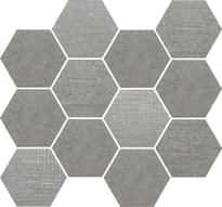 Плитка Rondine Loft Grey Mosaico Esagona 35x30.3 см, поверхность матовая