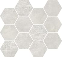 Плитка Rondine Loft White Mosaico Esagona 35x30.3 см, поверхность матовая