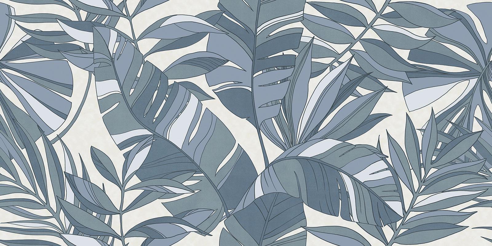 Плитка Rondine Ludo Blu Dec Tropicale Ret 60x120 см, поверхность матовая