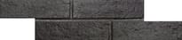 Плитка Rondine New York Black Brick 6x25 см, поверхность матовая, рельефная