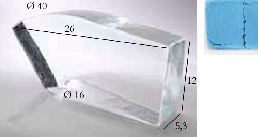 S.Anselmo Glass Bricks Aquamarine Left Cornerbrick 11x22