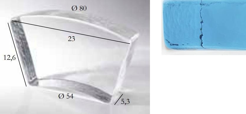 S.Anselmo Glass Bricks Aquamarine Segmento Corona 1/10 12.6x23