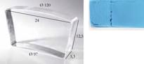 Плитка S.Anselmo Glass Bricks Aquamarine Segmento Corona 1/16 12.5x24 см, поверхность микс