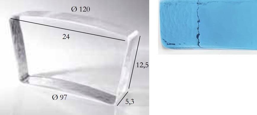 S.Anselmo Glass Bricks Aquamarine Segmento Corona 1/16 12.5x24