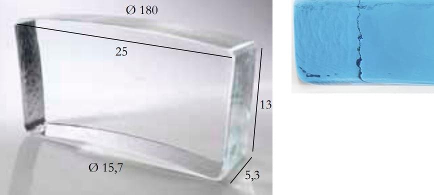S.Anselmo Glass Bricks Aquamarine Segmento Corona 1/22 13x25