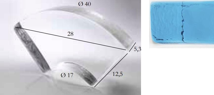 S.Anselmo Glass Bricks Aquamarine Segmento Corona 1/4 12.5x28