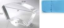 Плитка S.Anselmo Glass Bricks Aquamarine Segmento Corona 1/6 12.5x29 см, поверхность микс