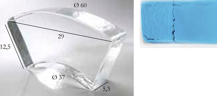 S.Anselmo Glass Bricks Aquamarine Segmento Corona 1/6 12.5x29