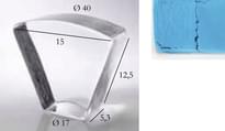 Плитка S.Anselmo Glass Bricks Aquamarine Segmento Corona 1/8 12.5x15 см, поверхность микс