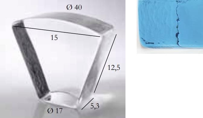 S.Anselmo Glass Bricks Aquamarine Segmento Corona 1/8 12.5x15