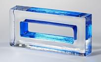 Плитка S.Anselmo Glass Bricks Blue Monoforo 11.6x24.6 см, поверхность глянец