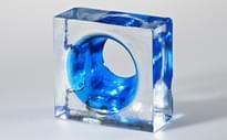 Плитка S.Anselmo Glass Bricks Blue With Hole 11.6x12.1 см, поверхность глянец