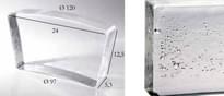 Плитка S.Anselmo Glass Bricks Bubble Segmento Corona 1/16 12.5x24 см, поверхность глянец
