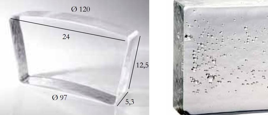 S.Anselmo Glass Bricks Bubble Segmento Corona 1/16 12.5x24
