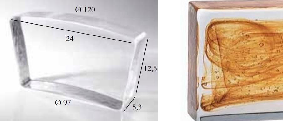 S.Anselmo Glass Bricks Cloud Amber Segmento Corona 1/16 12.5x24
