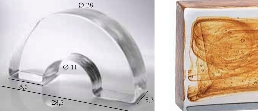 S.Anselmo Glass Bricks Cloud Amber Segmento Corona 1/2 8.5x28.5