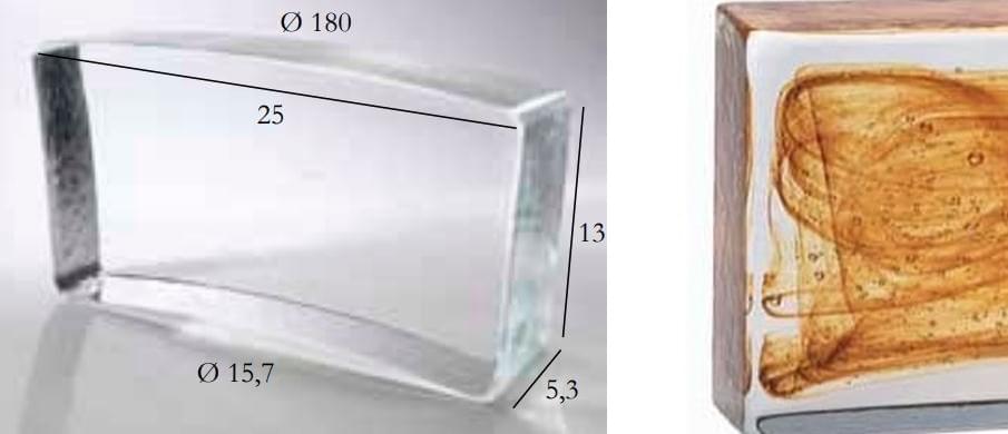 S.Anselmo Glass Bricks Cloud Amber Segmento Corona 1/22 13x25