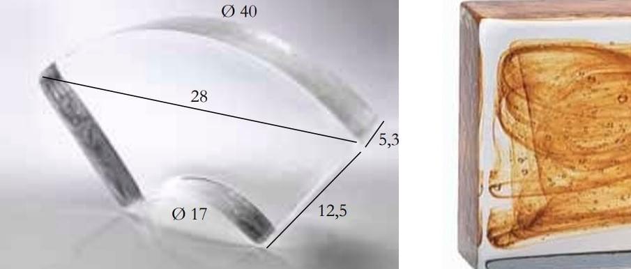 S.Anselmo Glass Bricks Cloud Amber Segmento Corona 1/4 12.5x28