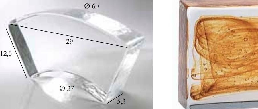S.Anselmo Glass Bricks Cloud Amber Segmento Corona 1/6 12.5x29