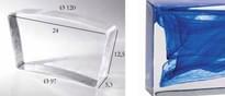 Плитка S.Anselmo Glass Bricks Cloud Dark Blue Segmento Corona 1/16 12.5x24 см, поверхность глянец