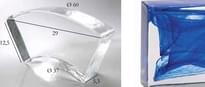 Плитка S.Anselmo Glass Bricks Cloud Dark Blue Segmento Corona 1/6 12.5x29 см, поверхность глянец