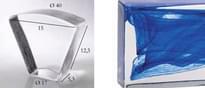 Плитка S.Anselmo Glass Bricks Cloud Dark Blue Segmento Corona 1/8 12.5x15 см, поверхность глянец