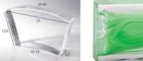 Плитка S.Anselmo Glass Bricks Cloud Green Segmento Corona 1/10 12.6x23 см, поверхность глянец