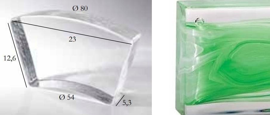 S.Anselmo Glass Bricks Cloud Green Segmento Corona 1/10 12.6x23