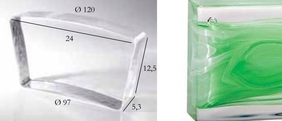 S.Anselmo Glass Bricks Cloud Green Segmento Corona 1/16 12.5x24