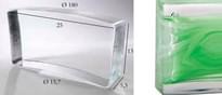 Плитка S.Anselmo Glass Bricks Cloud Green Segmento Corona 1/22 13x25 см, поверхность глянец