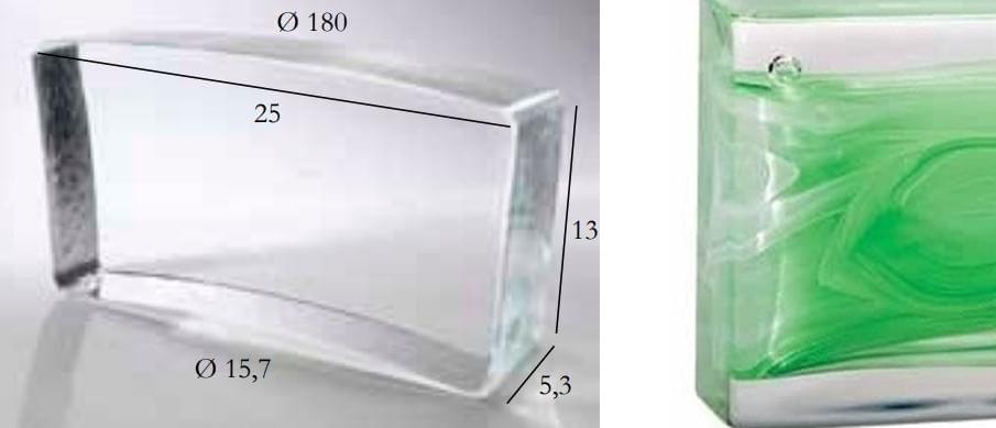 S.Anselmo Glass Bricks Cloud Green Segmento Corona 1/22 13x25