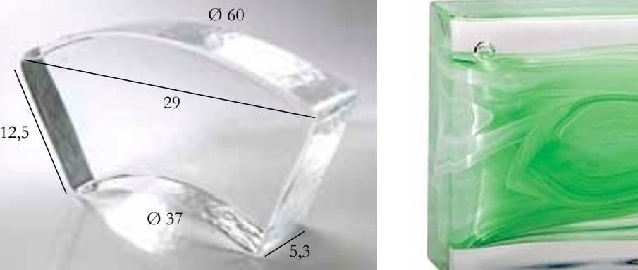 S.Anselmo Glass Bricks Cloud Green Segmento Corona 1/6 12.5x29