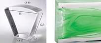 Плитка S.Anselmo Glass Bricks Cloud Green Segmento Corona 1/8 12.5x15 см, поверхность глянец