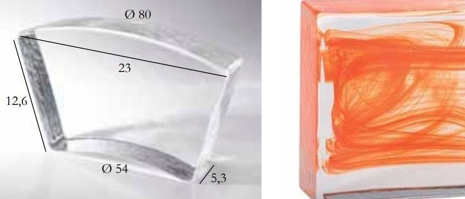S.Anselmo Glass Bricks Cloud Orange Segmento Corona 1/10 12.6x23