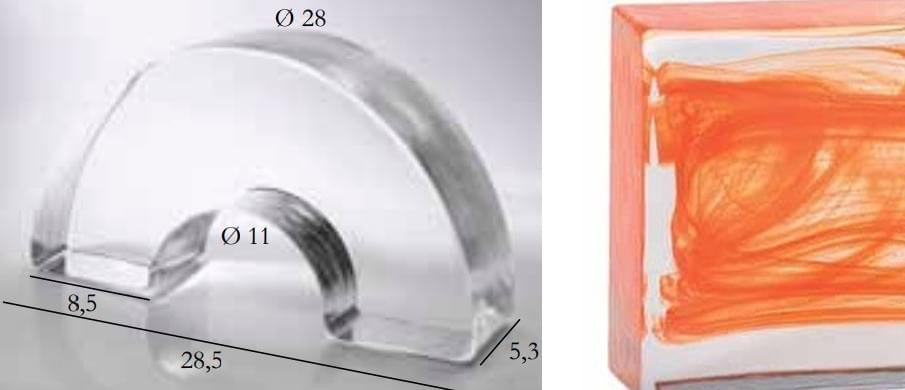 S.Anselmo Glass Bricks Cloud Orange Segmento Corona 1/2 8.5x28.5