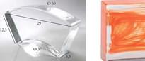 Плитка S.Anselmo Glass Bricks Cloud Orange Segmento Corona 1/6 12.5x29 см, поверхность глянец