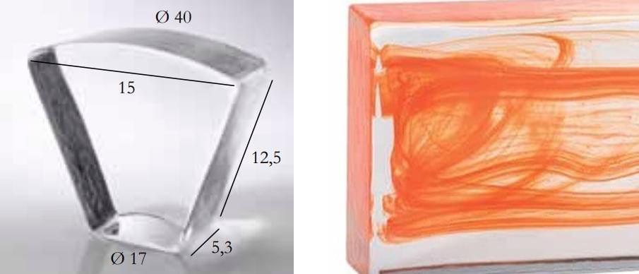 S.Anselmo Glass Bricks Cloud Orange Segmento Corona 1/8 12.5x15