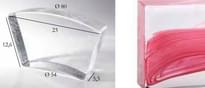 Плитка S.Anselmo Glass Bricks Cloud Pink Segmento Corona 1/10 12.6x23 см, поверхность глянец