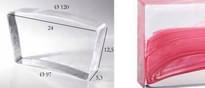Плитка S.Anselmo Glass Bricks Cloud Pink Segmento Corona 1/16 12.5x24 см, поверхность глянец