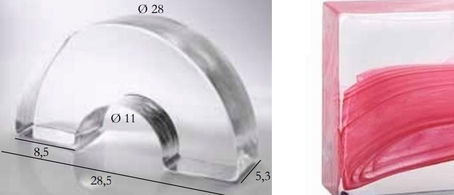 S.Anselmo Glass Bricks Cloud Pink Segmento Corona 1/2 8.5x28.5