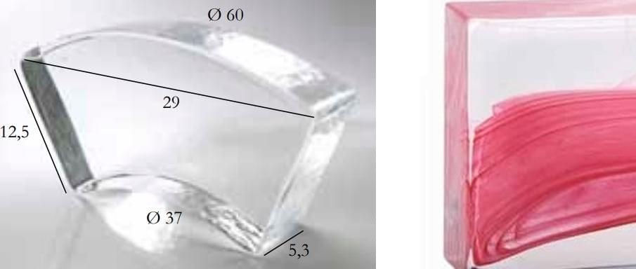 S.Anselmo Glass Bricks Cloud Pink Segmento Corona 1/6 12.5x29