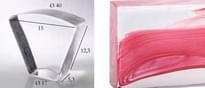 Плитка S.Anselmo Glass Bricks Cloud Pink Segmento Corona 1/8 12.5x15 см, поверхность глянец